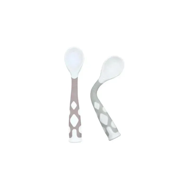 Kushies - 2Pk Silibend Spoon, Sand/Pink