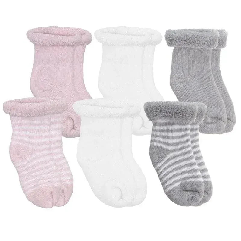 Kushies - 6 Pack newborn socks, Pink