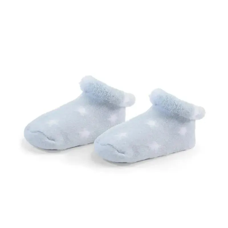 Kushies Baby - 2Pk Boy Socks Terry, 0/3M, Ice Solid/Stars - Image 2