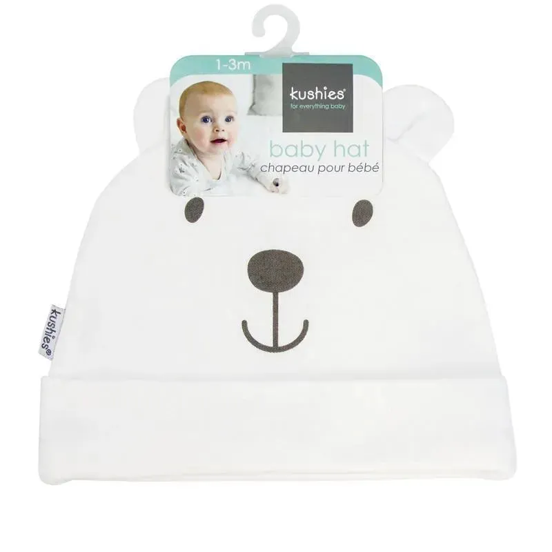 Kushies Baby Hat White Solid - Image 2