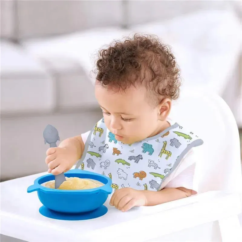 Kushies Baby Silibowl & Spoon Set, Girl - Image 6