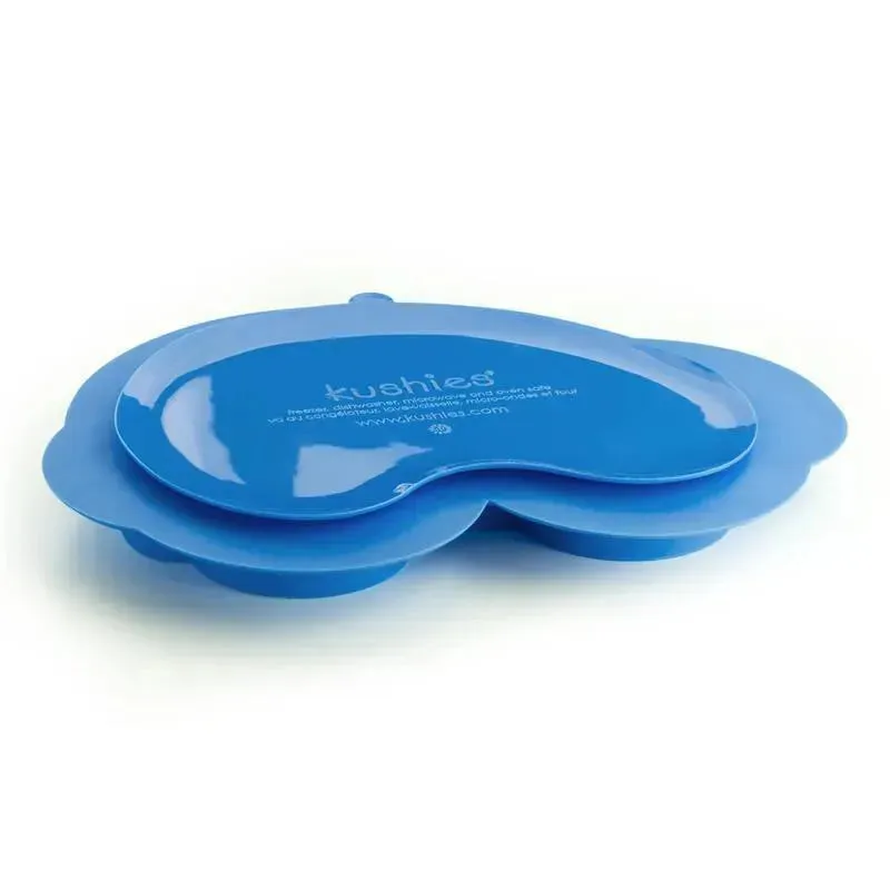Kushies Baby Siliplate Mess-free Silicone Plate, Azure - Image 3