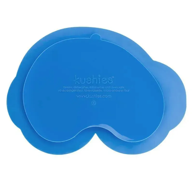 Kushies Baby Siliplate Mess-free Silicone Plate, Azure - Image 4