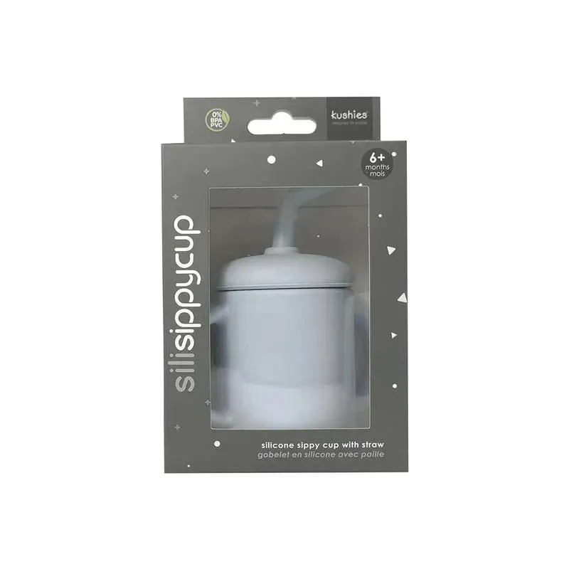 Kushies Baby - SILISIPPY Unbreakable, Spill-Proof Silicone Cup with Straw, 4 oz, Blue - Image 2