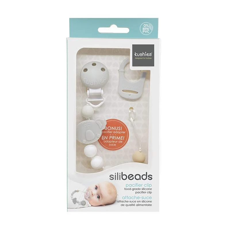 Kushies Silibeads Silicone Pacifier Clip - New Koala - Image 2