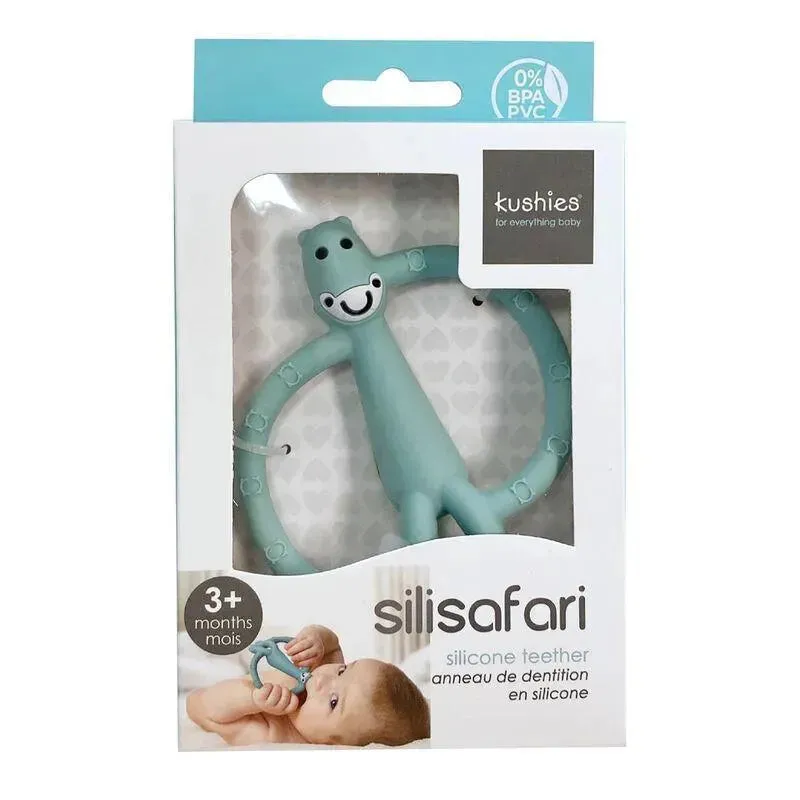 Kushies Silisafari Silicone Teether Hippo - Image 4