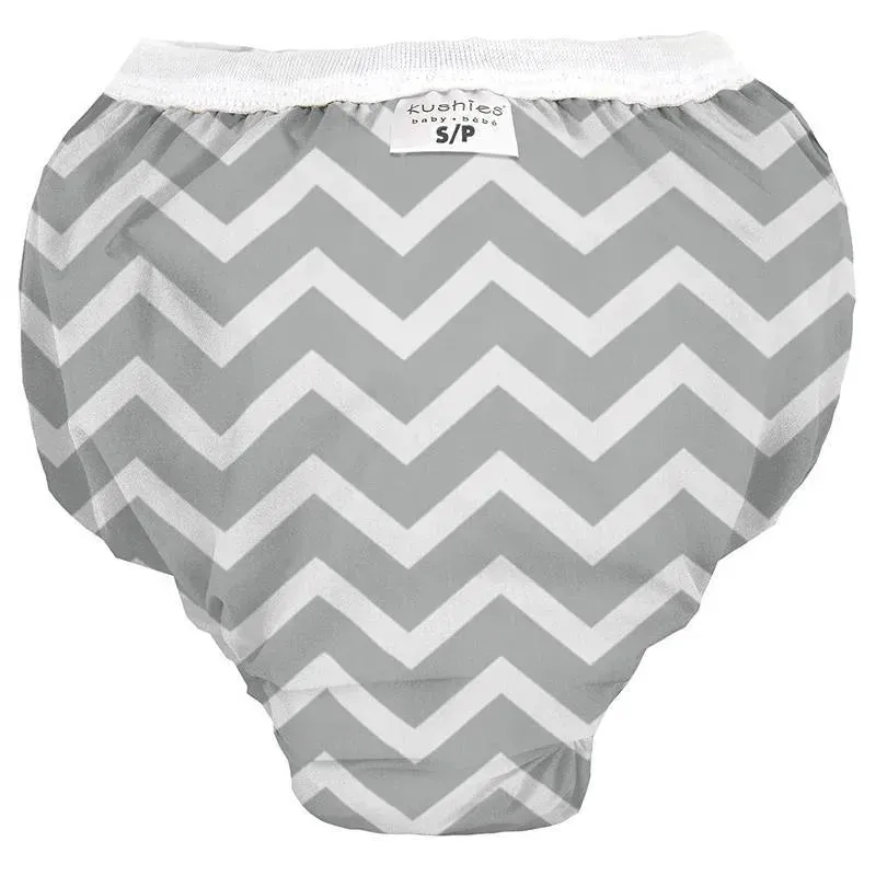 Kushies Taffeta Waterproof Training Pant, Grey Chevron