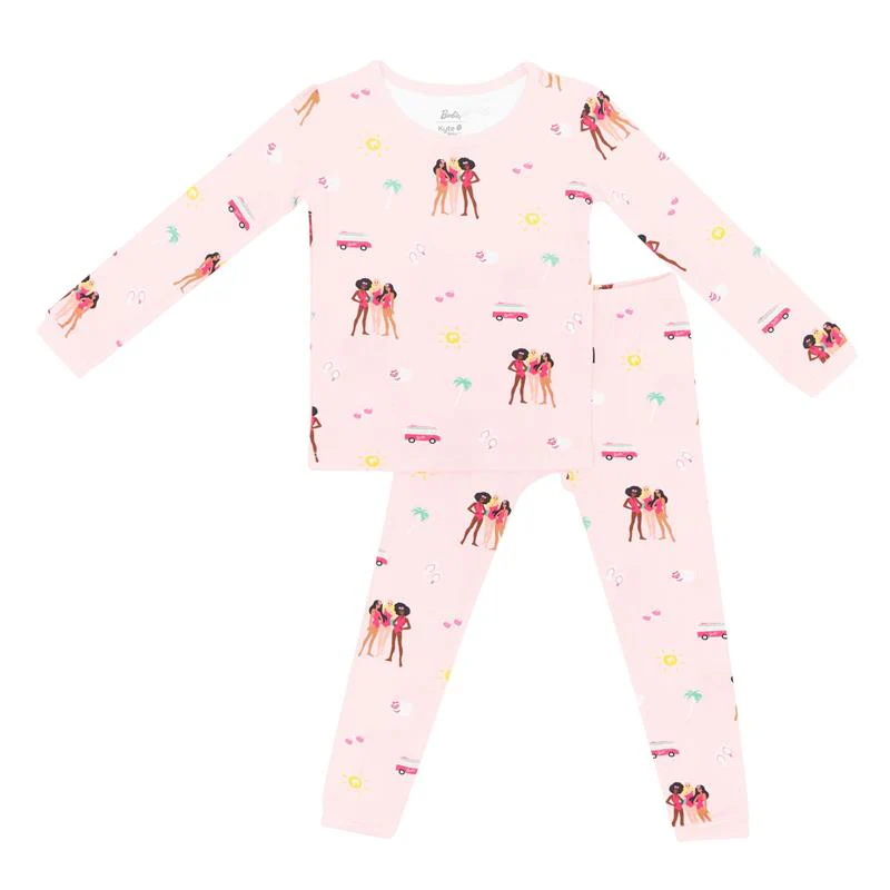 Kyte Baby - Baby Girl Long Sleeve Pajamas In Barbie™ Beach