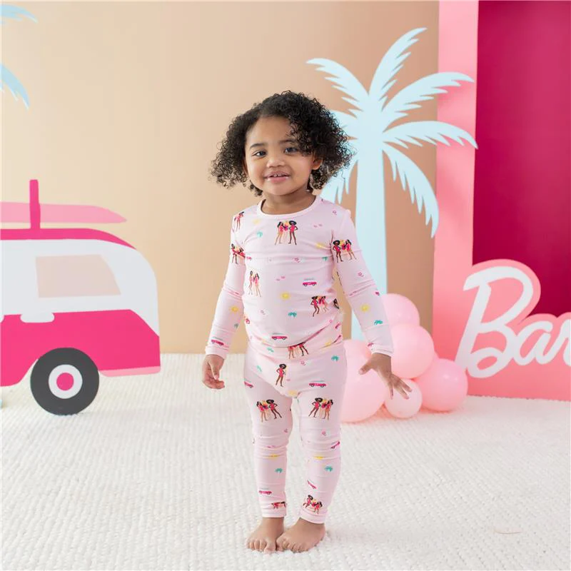 Kyte Baby - Baby Girl Long Sleeve Pajamas In Barbie™ Beach - Image 3