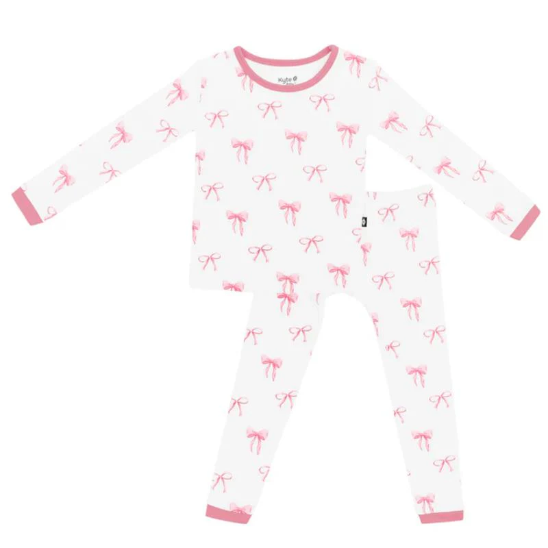 Kyte Baby - Baby Girl Long Sleeve Pajamas In Bow - Image 2