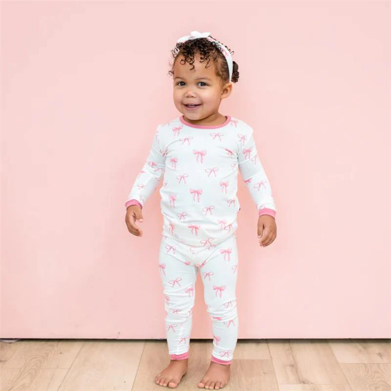 Kyte Baby - Baby Girl Long Sleeve Pajamas In Bow - Image 3