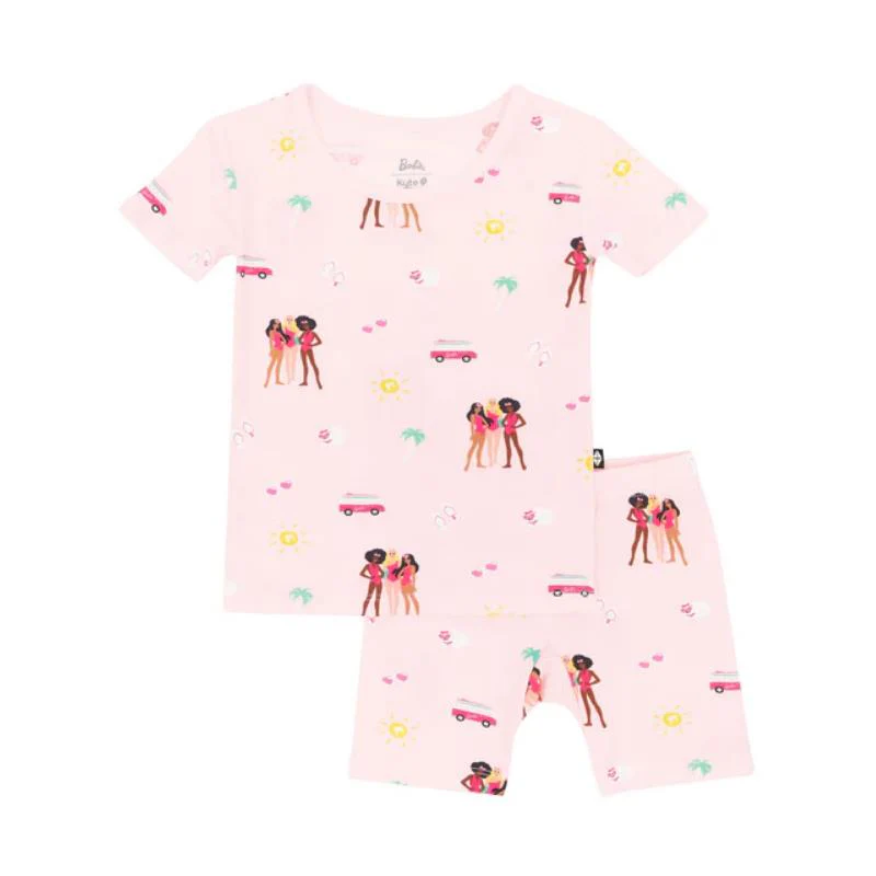 Kyte Baby - Baby Girl Short Sleeve Pajamas In Barbie™ Beach