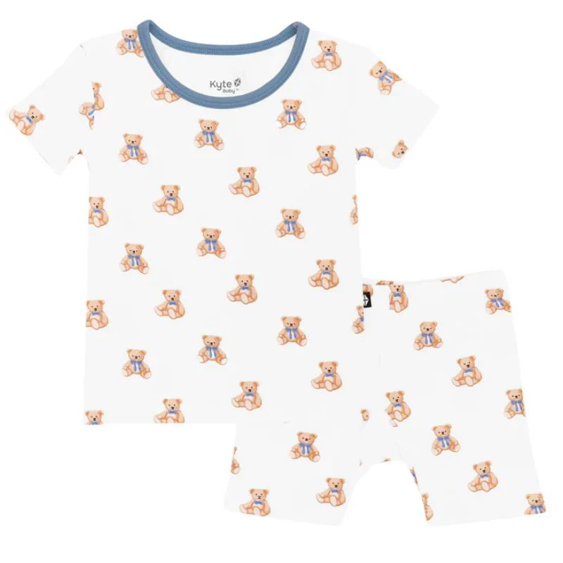 Kyte Baby Short Sleeve Pajamas In Teddy Bear - Image 2