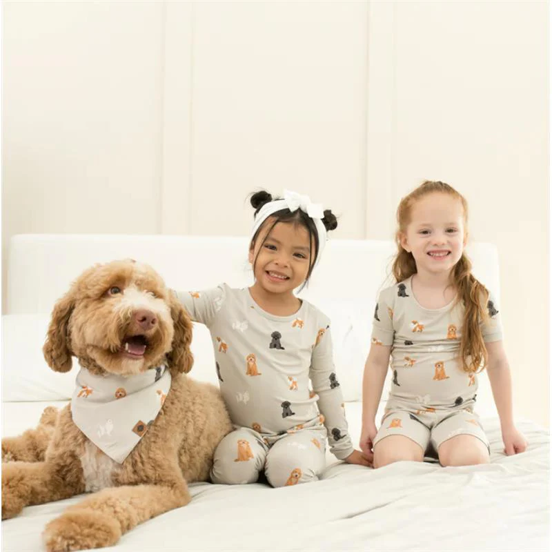 Kyte Baby - Toddler Neutral Short Sleeve Pajamas In Fluffy Dog - Image 3