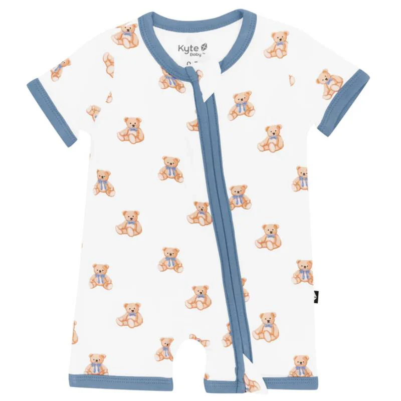 Kyte Baby Zippered Shortall Romper In Teddy Bear - Image 2