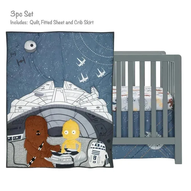 Lambs & Ivy - 3Pk Baby Bedding Set Stars Wars Millennium Falcon - Image 2