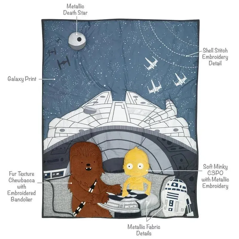 Lambs & Ivy - 3Pk Baby Bedding Set Stars Wars Millennium Falcon - Image 6