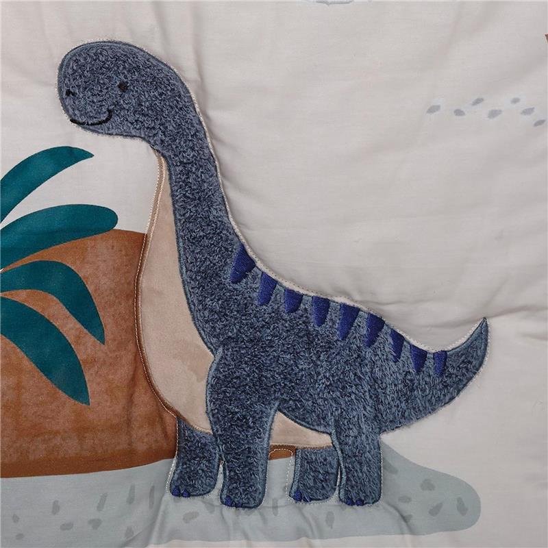 Lambs & Ivy - 3Pk Dino-Might Blue/Gray Dinosaur Nursery Baby Crib Bedding Set - Image 5