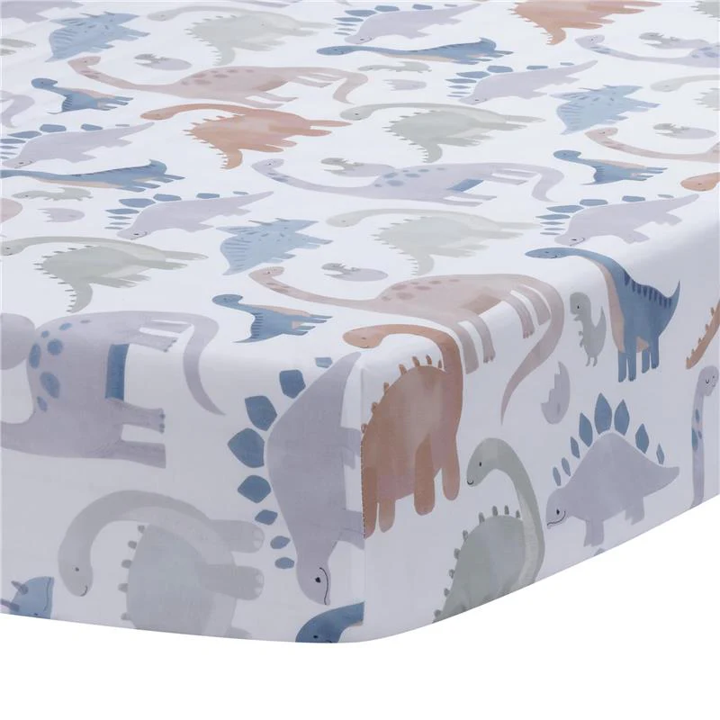 Lambs & Ivy - 3Pk Dino-Might Blue/Gray Dinosaur Nursery Baby Crib Bedding Set - Image 6