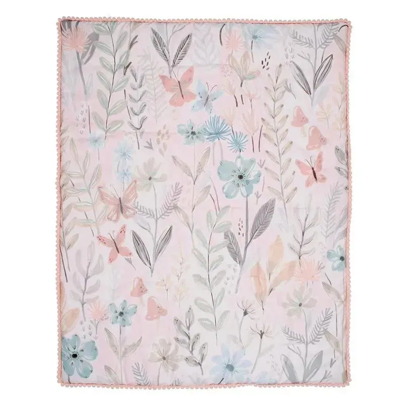 Lambs & Ivy - 3Pk Baby Blooms Pink Floral/Butterfly Baby Crib Bedding Set - Image 4