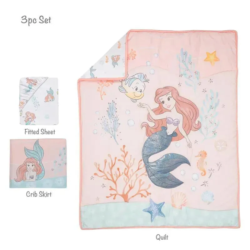 Lambs & Ivy - 3Pk Bedtime Originals Disney Baby The Little Mermaid Baby Crib Bedding Set - Image 3