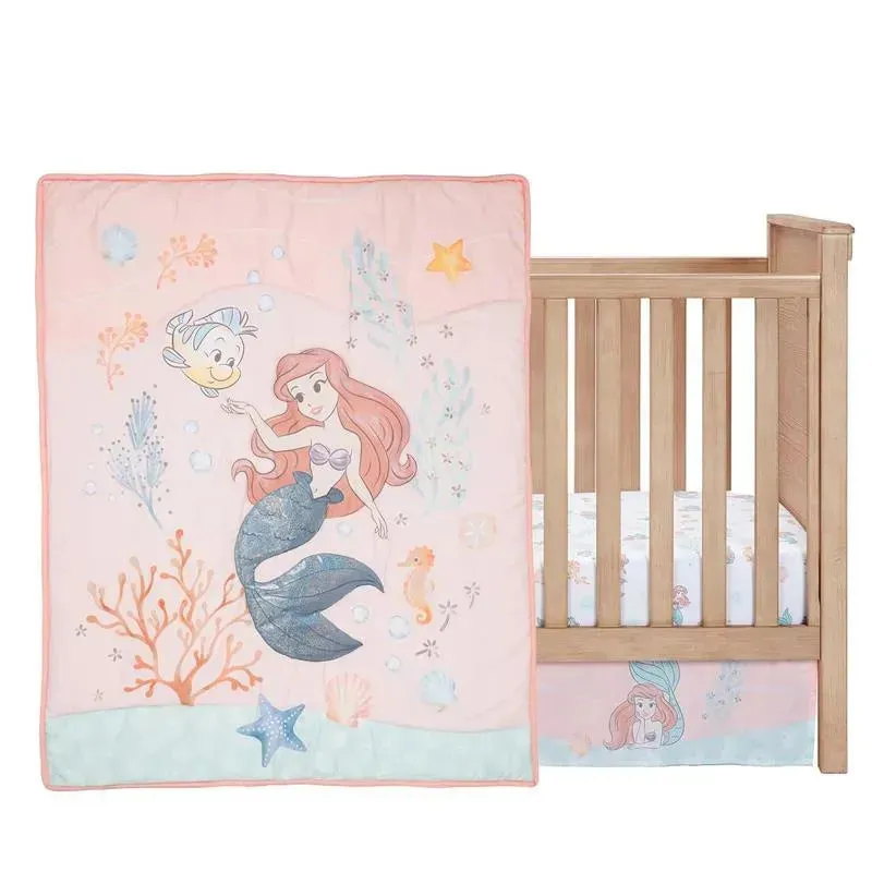 Lambs & Ivy - 3Pk Bedtime Originals Disney Baby The Little Mermaid Baby Crib Bedding Set - Image 7