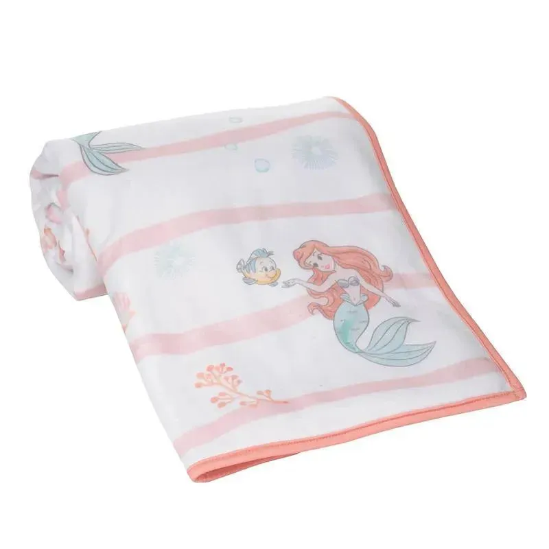 Lambs & Ivy - Bedtime Originals Disney Baby The Little Mermaid White Baby Blanket, Ariel - Image 2