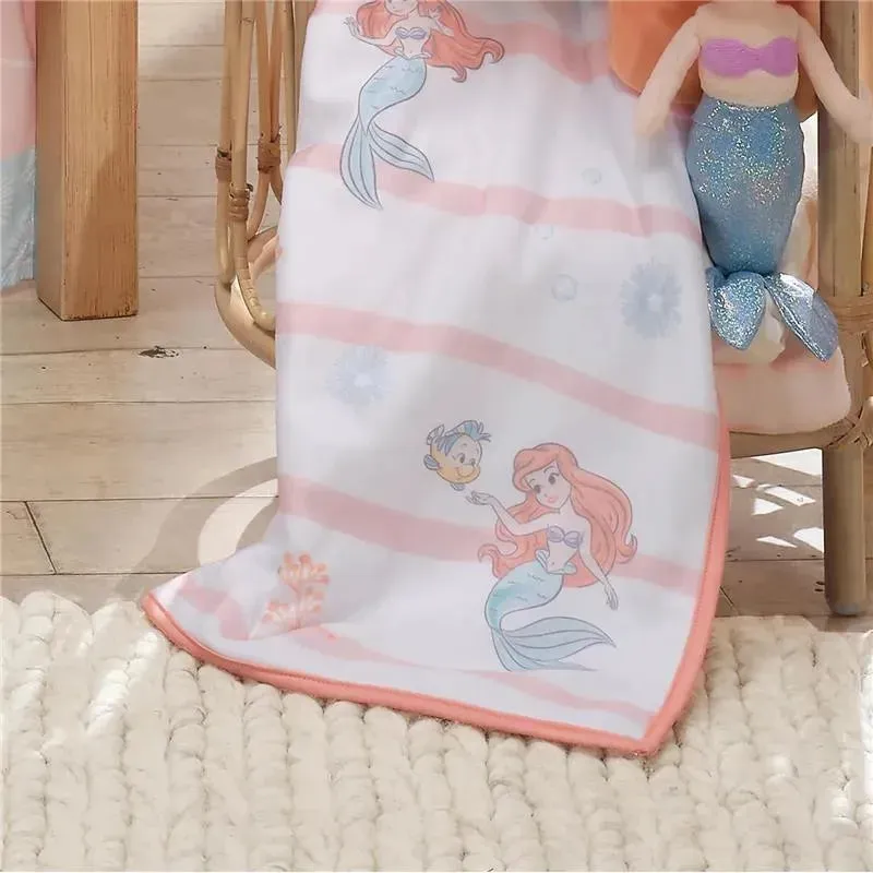 Lambs & Ivy - Bedtime Originals Disney Baby The Little Mermaid White Baby Blanket, Ariel - Image 3