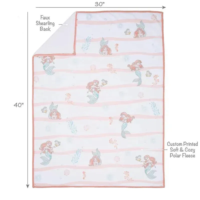 Lambs & Ivy - Bedtime Originals Disney Baby The Little Mermaid White Baby Blanket, Ariel - Image 6