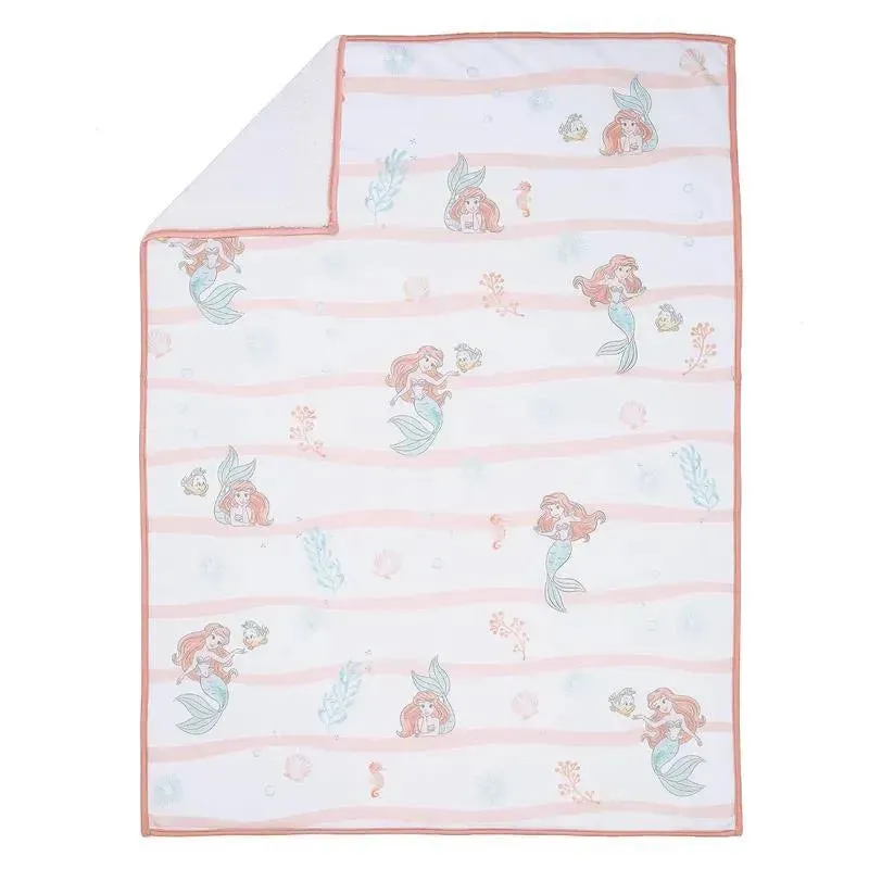 Lambs & Ivy - Bedtime Originals Disney Baby The Little Mermaid White Baby Blanket, Ariel - Image 7