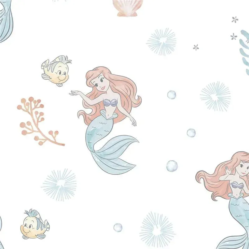 Lambs & Ivy - Bedtime Originals Disney Baby The Little Mermaid White Fitted Crib Sheet, Ariel - Image 2