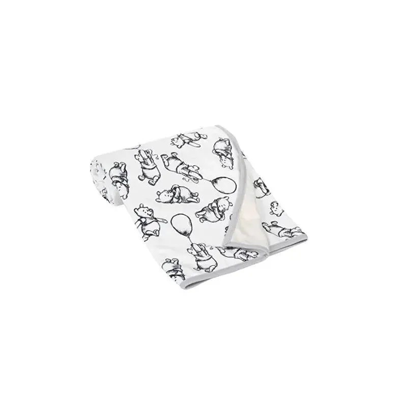 Lambs & Ivy Black & White Winnie The Pooh Baby Blanket
