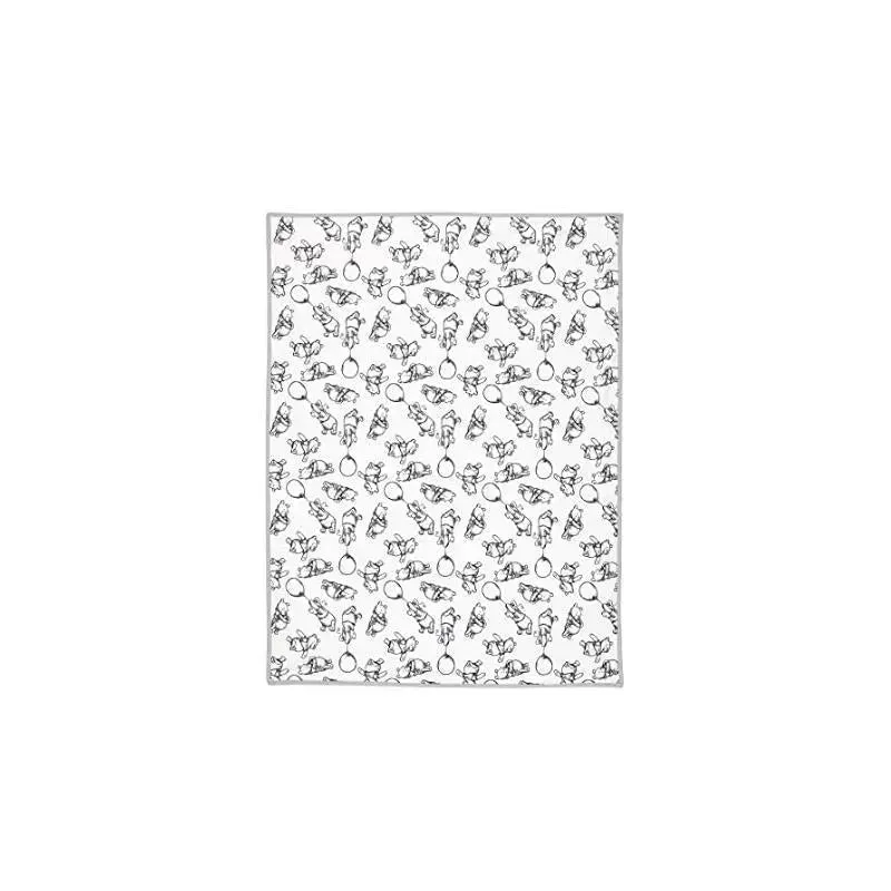 Lambs & Ivy Black & White Winnie The Pooh Baby Blanket - Image 3