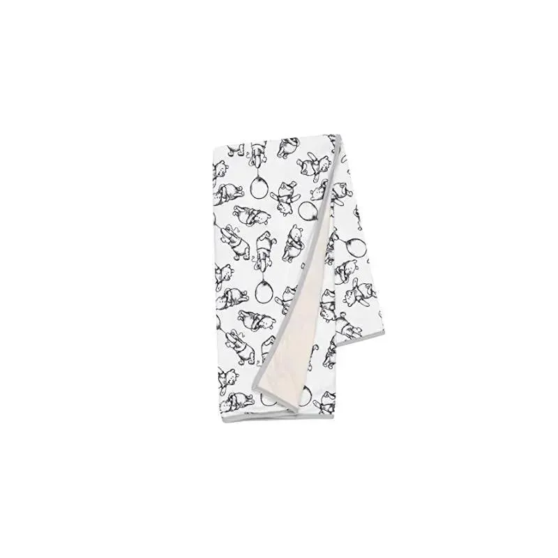 Lambs & Ivy Black & White Winnie The Pooh Baby Blanket - Image 4