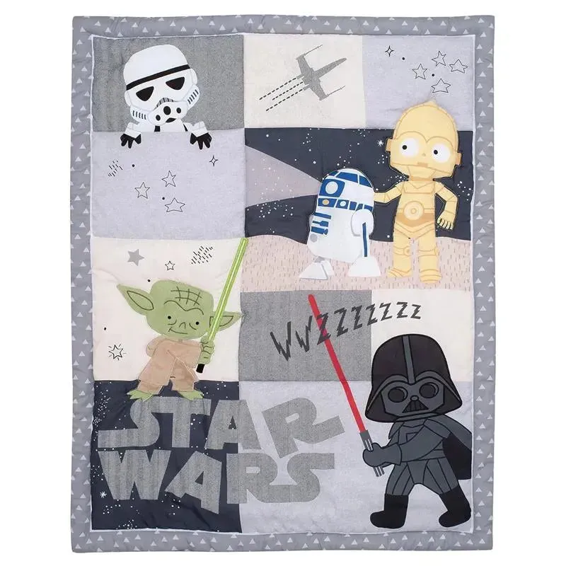 Lambs & Ivy - Classic 3Pk Baby Crib Bedding Set, Yoda/Darth Vader - Image 2