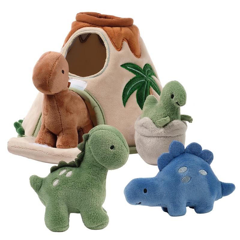 Lambs & Ivy - Dino-Might Plush Dinosaur Volcano Interactive Soft Toy Play Set