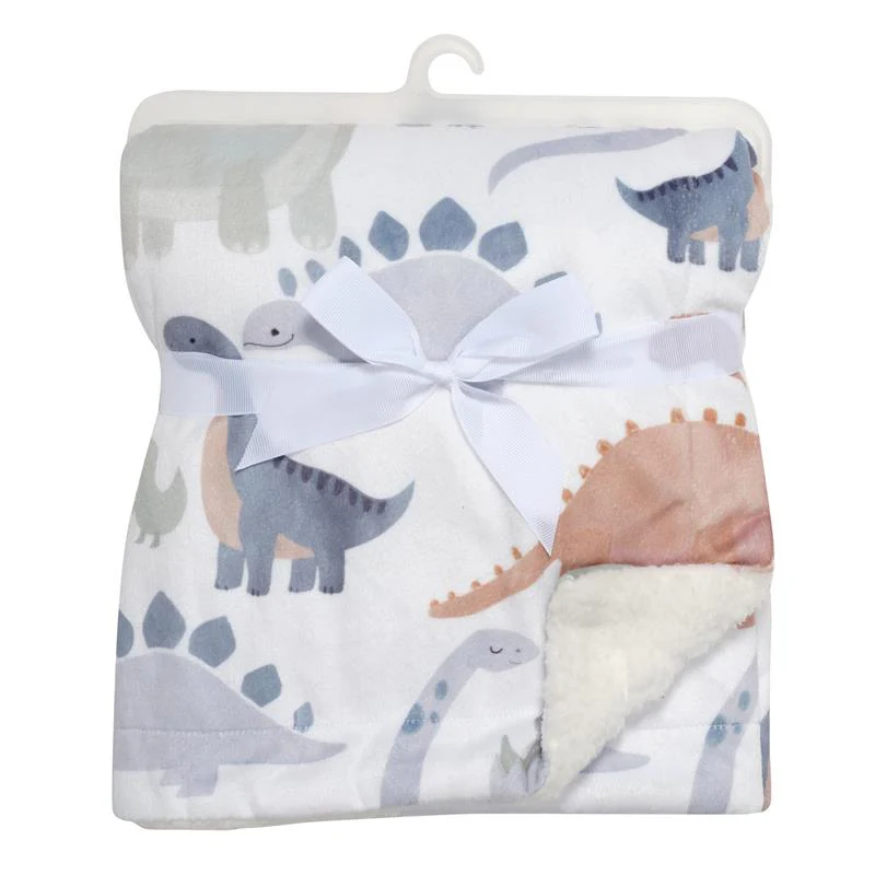Lambs & Ivy - Dino-Might Ultra-Soft Fleece Watercolor Dinosaur Baby Blanket - Image 6