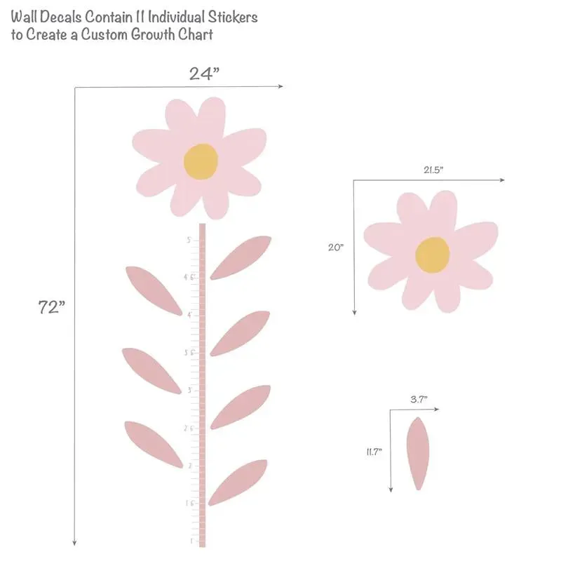 Lambs & Ivy - Growth Chart Wall Decals, Daisy Dreams - Image 3
