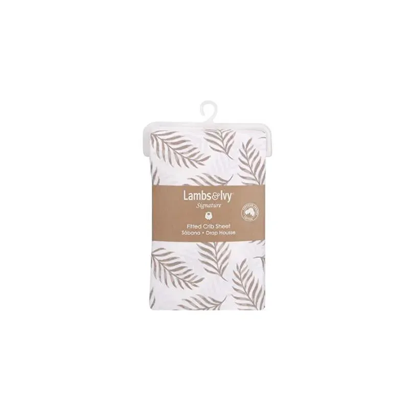Lambs & Ivy Leaves Baby Crib Fitted Sheet - Image 4