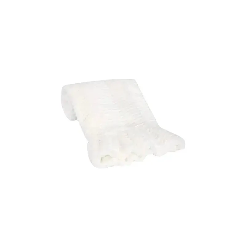 Lambs & Ivy Lux Minky Ruffled Baby Blanket, White - Image 3