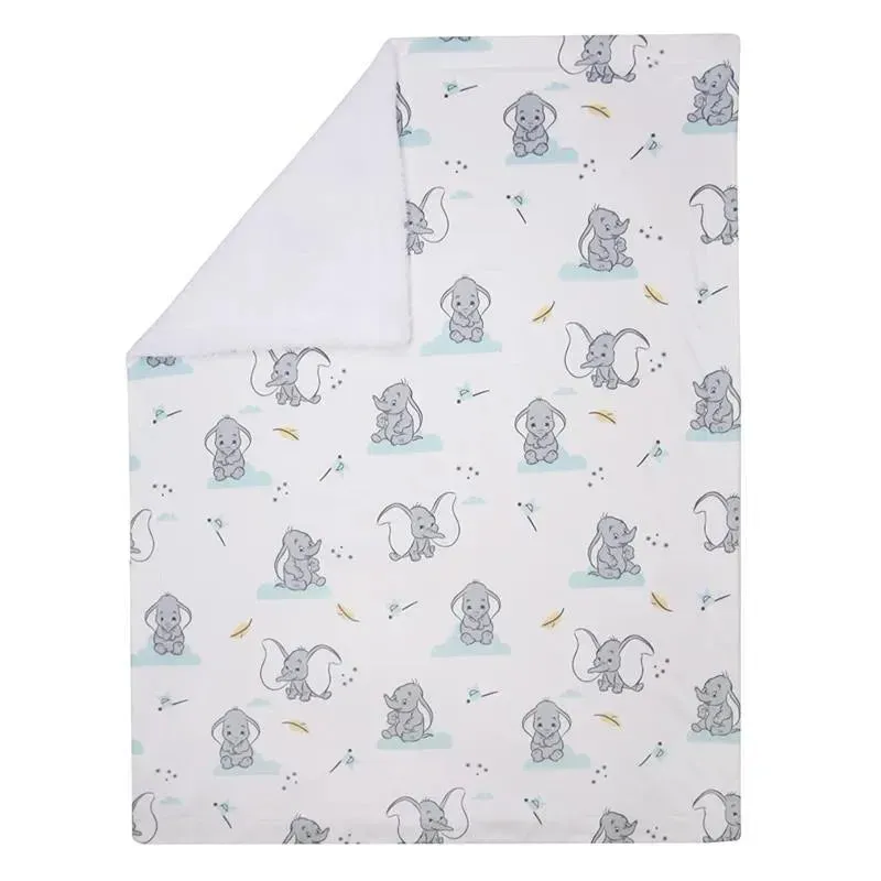 Lambs & Ivy Minky Sherpa Baby Blanket, Dumbo - Image 2