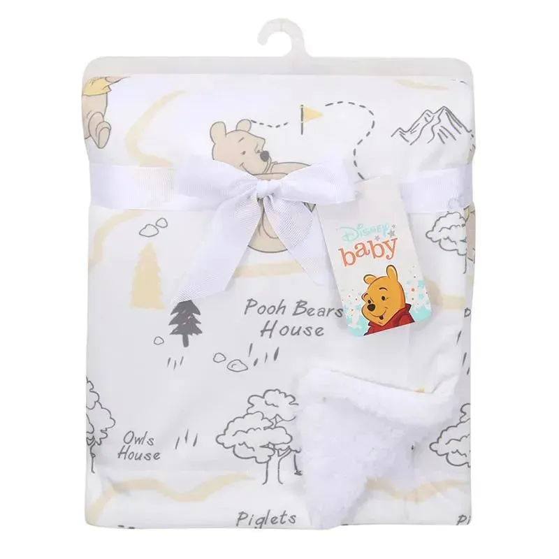 Lambs & Ivy Minky Sherpa Baby Blanket, Winnie and the Pooh - Image 4
