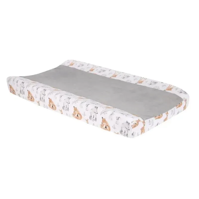 Lambs & Ivy - Painted Forest White Minky Changing Pad Cover