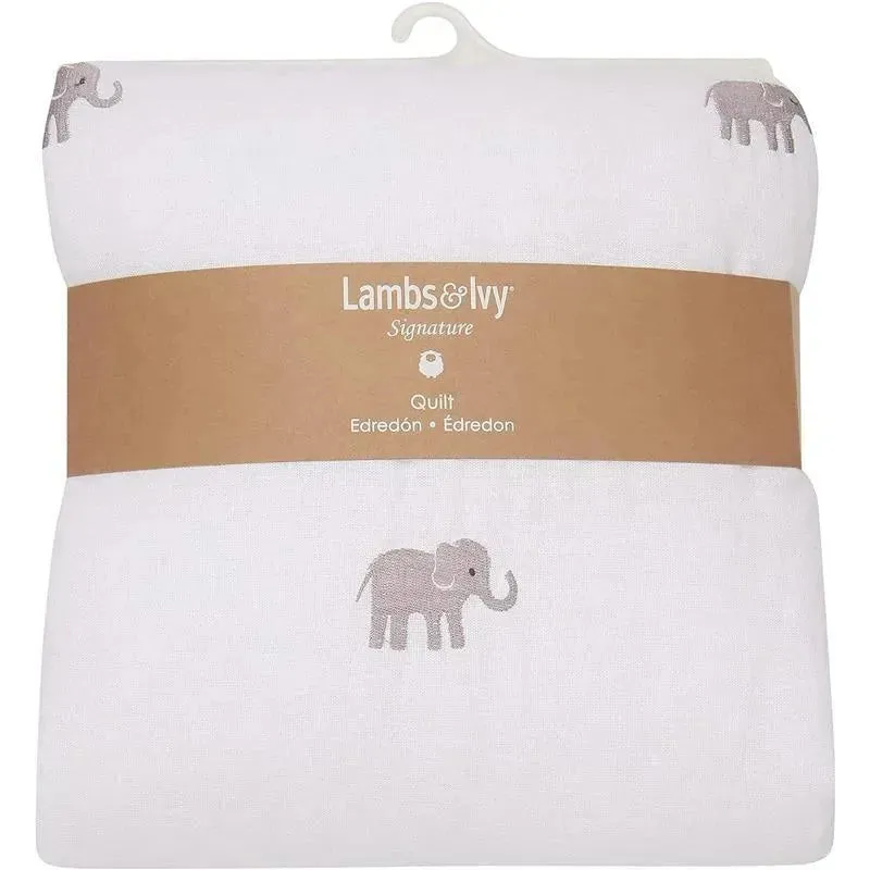 Lambs & Ivy - Signature Elephant Creamy White Linen - Image 3