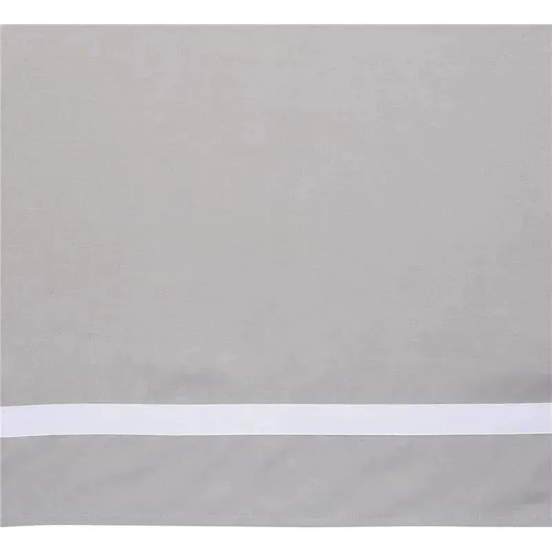 Lambs & Ivy - Signature Gray Linen with White Trim 4-Sided Crib Skirt - Image 2