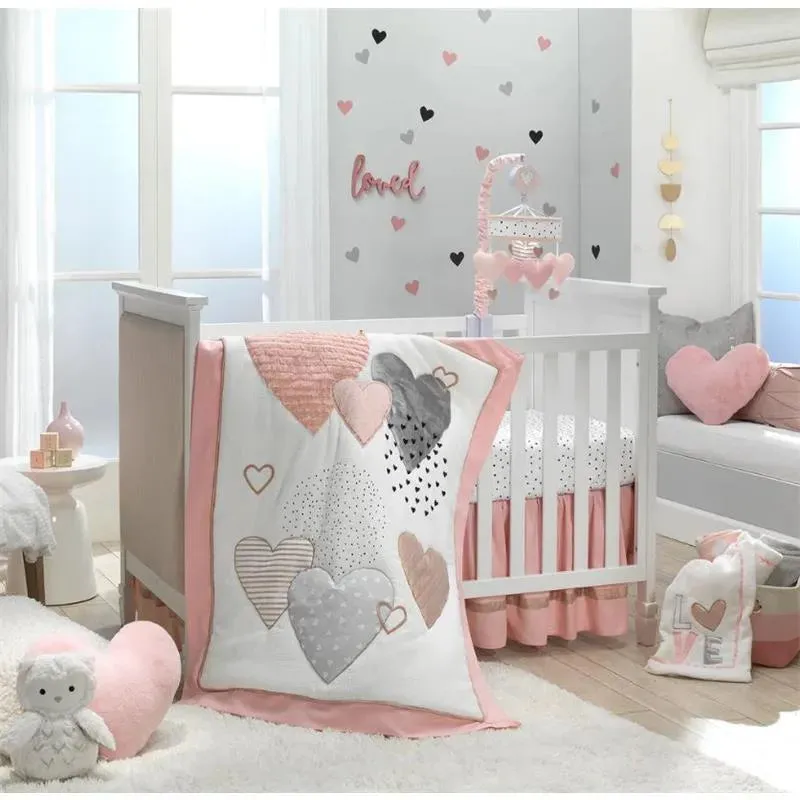 Lambs & Ivy - Signature Heart to Heart Soft Pink Decorative Pillow - Image 2