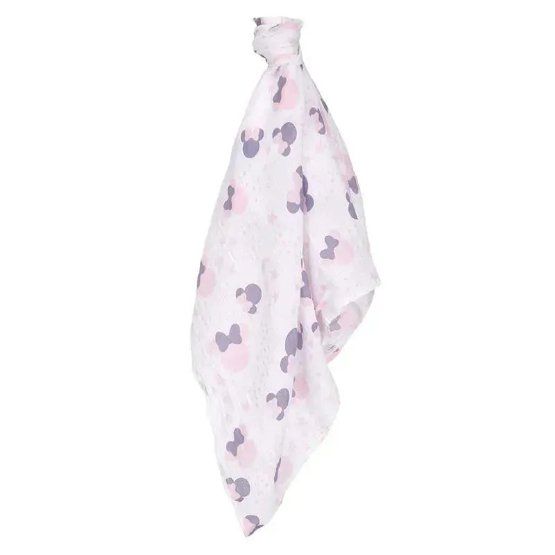 Lambs & Ivy Swaddle Blanket & Plush Toy Gift Set, Minnie Mouse - Image 2