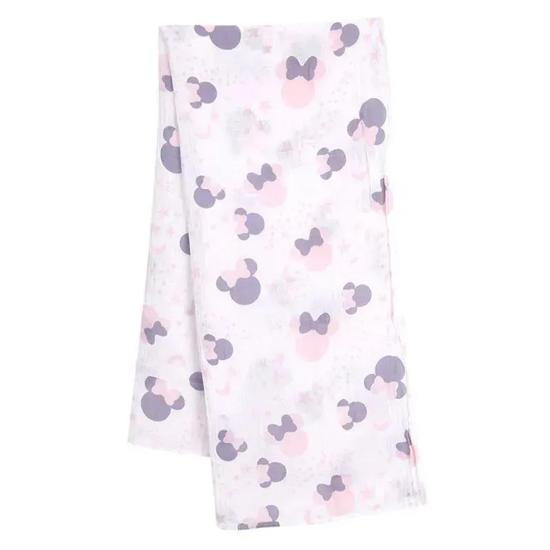 Lambs & Ivy Swaddle Blanket & Plush Toy Gift Set, Minnie Mouse - Image 3