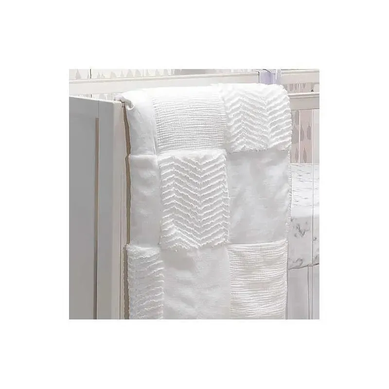 Lambs & Ivy White Patchwork Quilt - Image 2