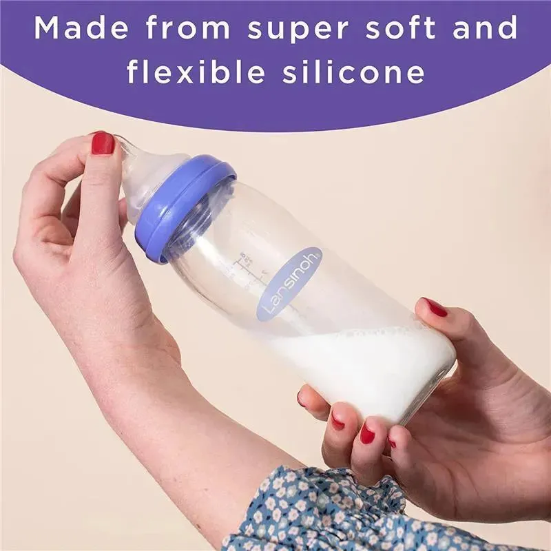 Lansinoh - 2Pk NaturalWAVE Silicone Baby Bottle Nipples, Slow Flow - Image 5